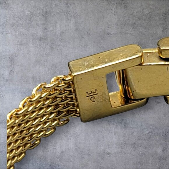 Danbury Mint Marjorie Monogrammed Bracelet 14k Gold Plated Two Diamond 7.5-8.5" - Picture 10 of 16